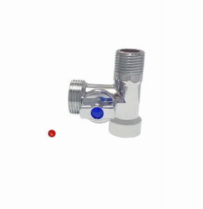 ZAWÓR KULOWY KĄTOWY 3 WYLOTY 1/2X1/2X3/4 PRALKI