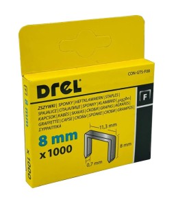 ZSZYWKI TYPU F 8 x11,3x0.7 mm DO TAKERA 1000 szt