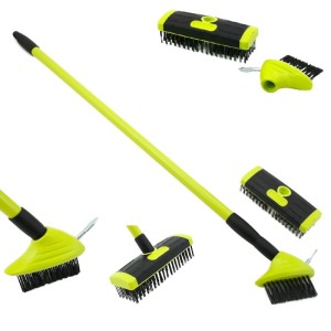 SZCZOTKA DO KOSTKI BRUKOWEJ Z TRZONEM TELESKOPOWYM i MIOTŁĄ DRUCIANĄ 150cm