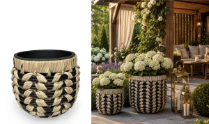 Doniczka Rattan Arron 23x18 cm z Wkładem Osłonka Rattanowa