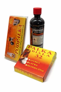 Zestaw rozpałka do grilla kostki 64sztuk + rozpałka w płynie 0,5L