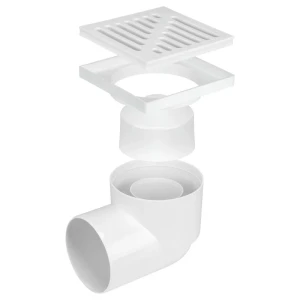 Kratka kanalizacyjna 15x15 fi 110 boczna odpływowa plastikowa biała