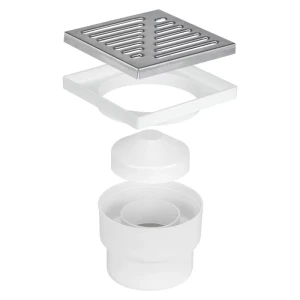 Kratka kanalizacyjna 15x15 fi 110 dolna ruszt nierdzewny odpływ podłogowy