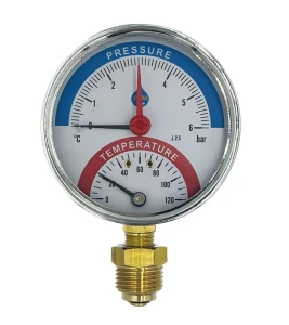 Termomanometr 80 mm 1/2" 10 bar 120°C dolny radialny metalowy